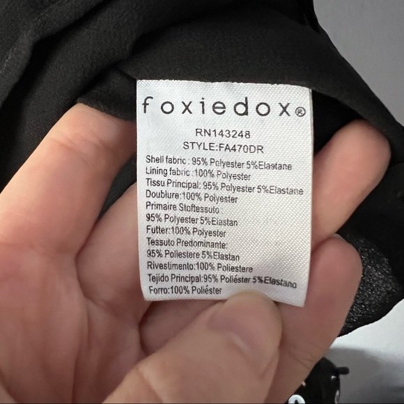 NWT Foxiedox Black Tiered Cold Shoulder Mini Dress Small - Picture 11 of 14